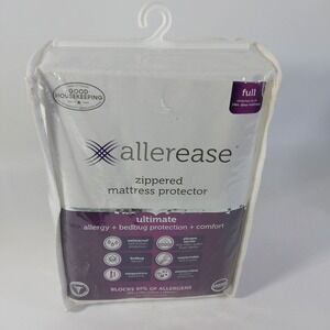 AllerEase Waterproof Zippered Mattress Protector, Maximum Allergy Size Full